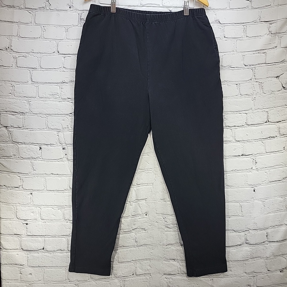 Vintage Jones New York Sport Jeans Size L Black Pull-On Mom High-Rise Stretch